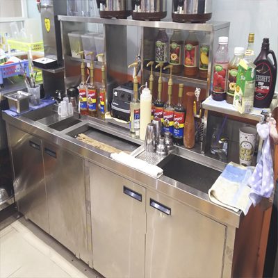 Quầy bar trà sữa inox